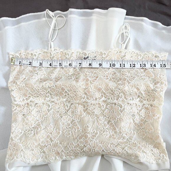 Via Nicci Lace Chiffon Maxi Nightgown White Ivory Size Medium | Coquette Retro - Picture 8 of 10